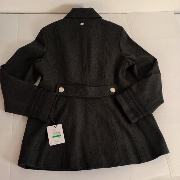 Calvin Klein Military Wool Blend Double Breasted Jacket Green Women's L NWT Flaw - Picture 6 of 14